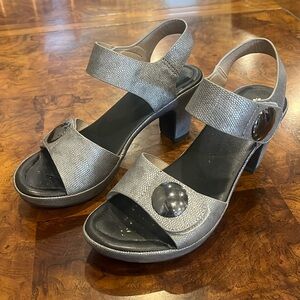 Silver “Python” Patrizia sandals